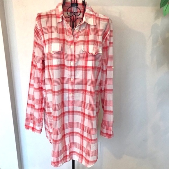 J. Crew Long Sleeve 6 Button Popover Shirt Size M - Picture 8 of 9